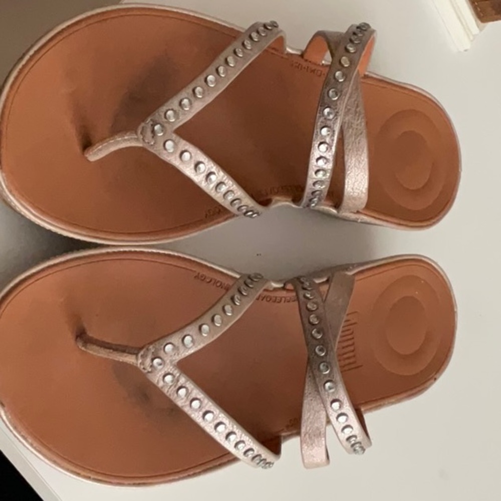 Fit flop sandals with rhinestone straps